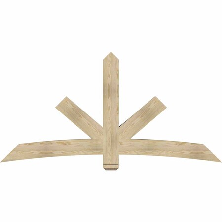 Ekena Millwork Alberta Rough Sawn Timber Gable Bracket, Douglas Fir, 84"W x 42"H x 6"D x 6"F, 12/12 Pitch GBW084X42X0606ALB00RDF